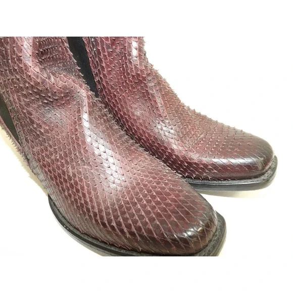 Stetson Python Snakeskin Print Chelsea Boots - Men's size 6.5 - Women's size 8 - Picture 6 of 16